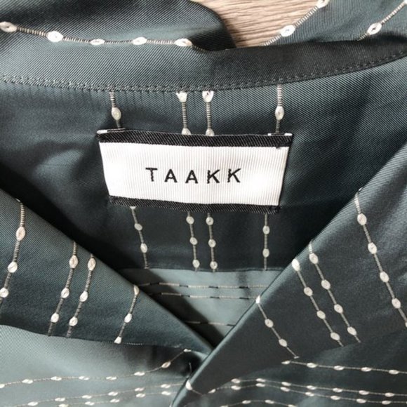 Taakk Medium Green Textured Jacket Collared NWOT - Picture 4 of 6